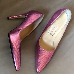 Pink metallic pumps , size 5 US